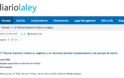 El Tribunal Supremo reitera su negativa y no reconoce pensión compensatoria a las parejas de hecho por Tania Pose