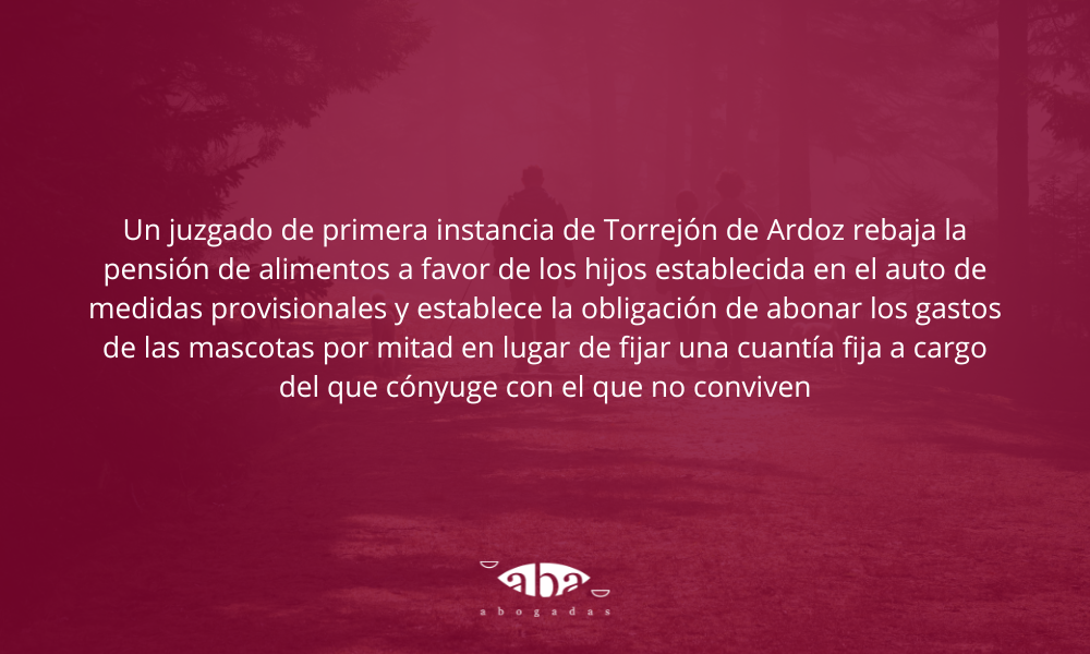 Un juzgado reduce la pensión de alimentos y establece que los gastos de las mascotas se dividan por mitad, en lugar de asignar una cuantía fija al cónyuge no custodio