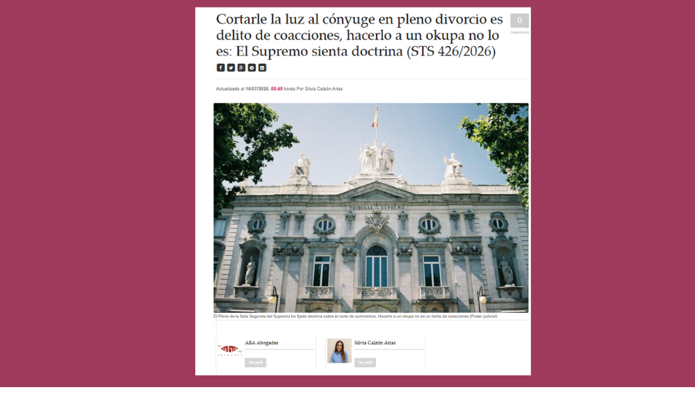 Law&Trends | ¿Es delito cortar la luz durante un divorcio? El Tribunal Supremo aclara cuándo sí y cuándo no