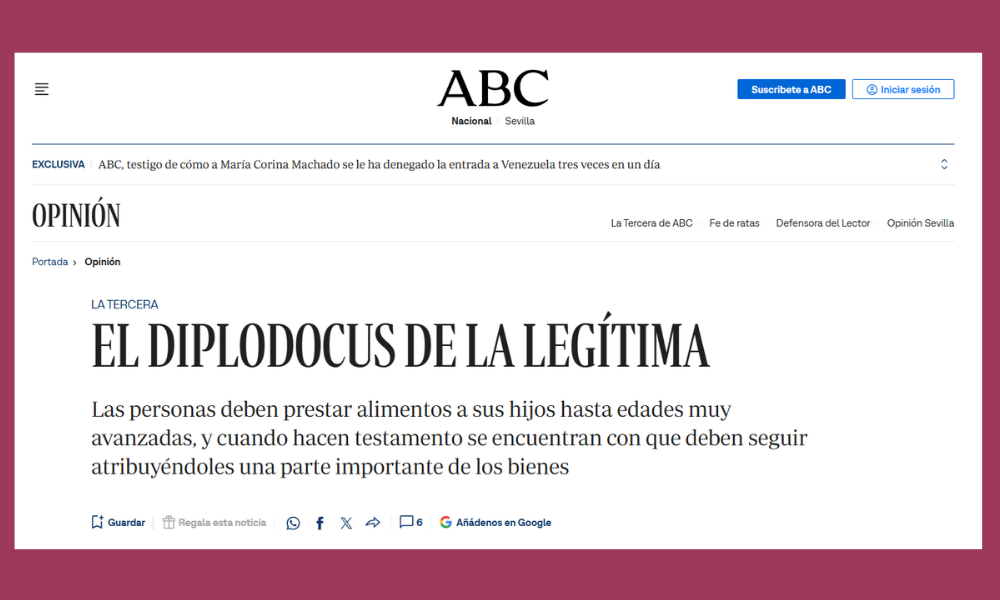 ABC | La legítima de los hijos: ¿necesita adaptarse a las nuevas familia
